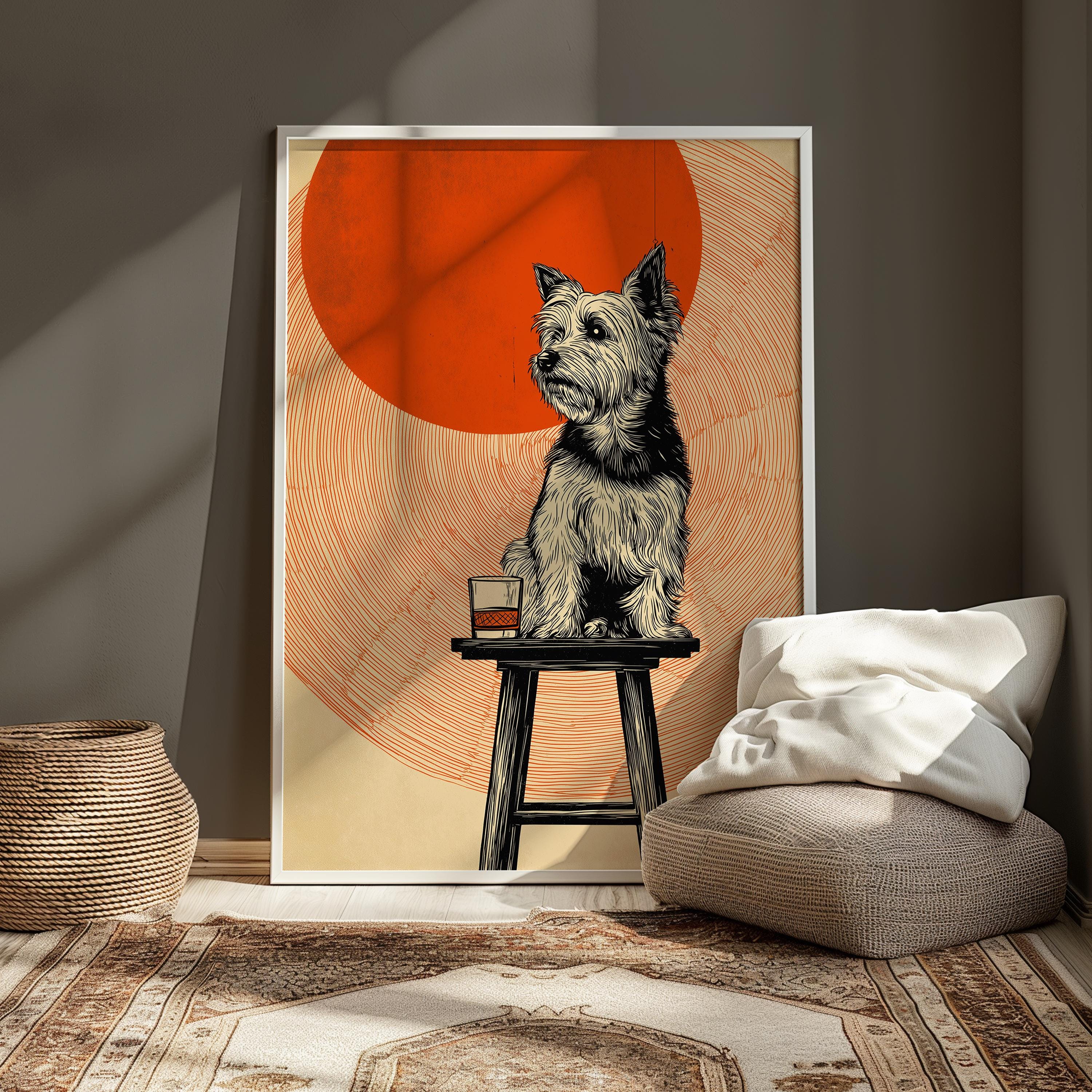Yorkshire Terrier Print – Vintage Dog Poster | Pub Style Art & Whiskey Bar Decor