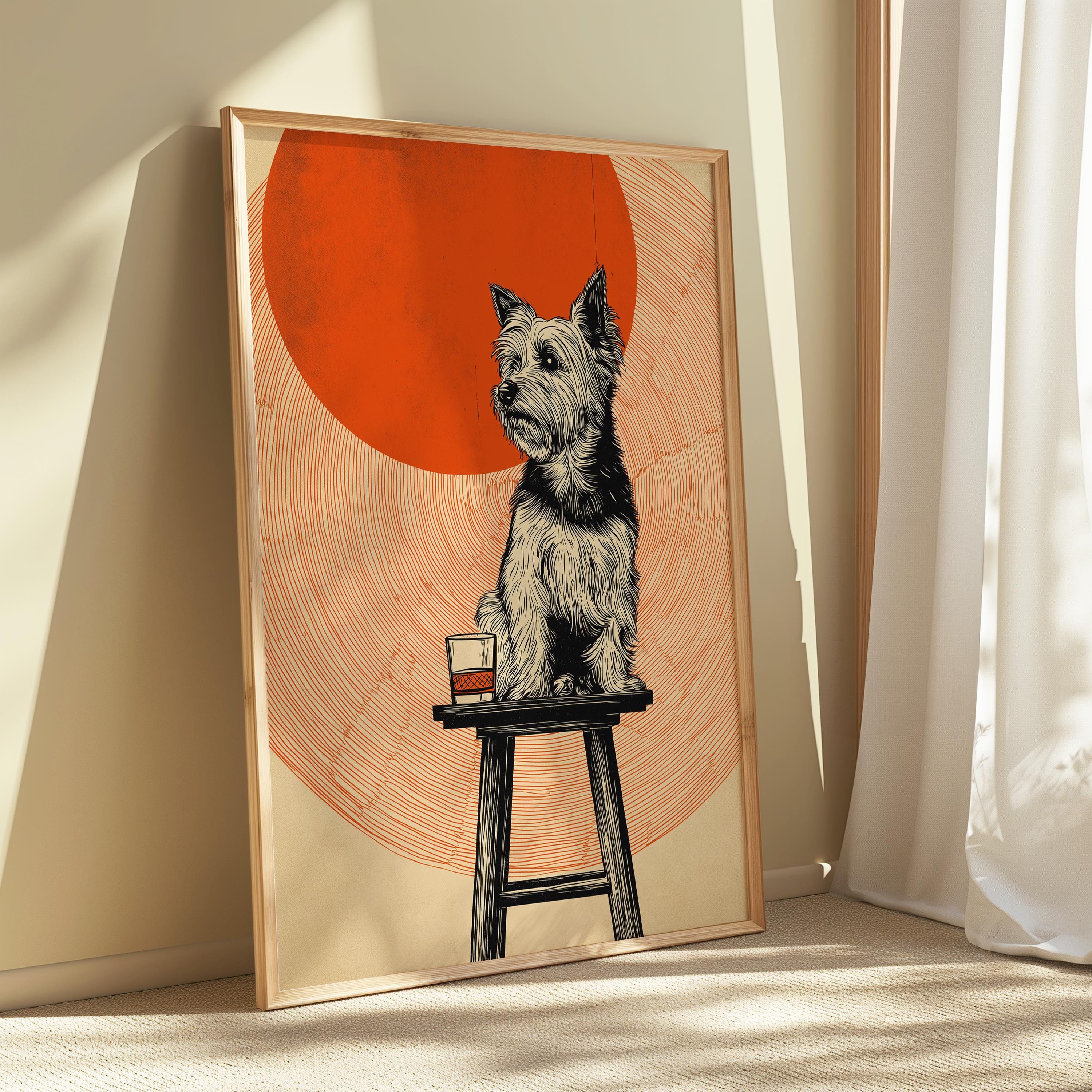 Yorkshire Terrier Print – Vintage Dog Poster | Pub Style Art & Whiskey Bar Decor