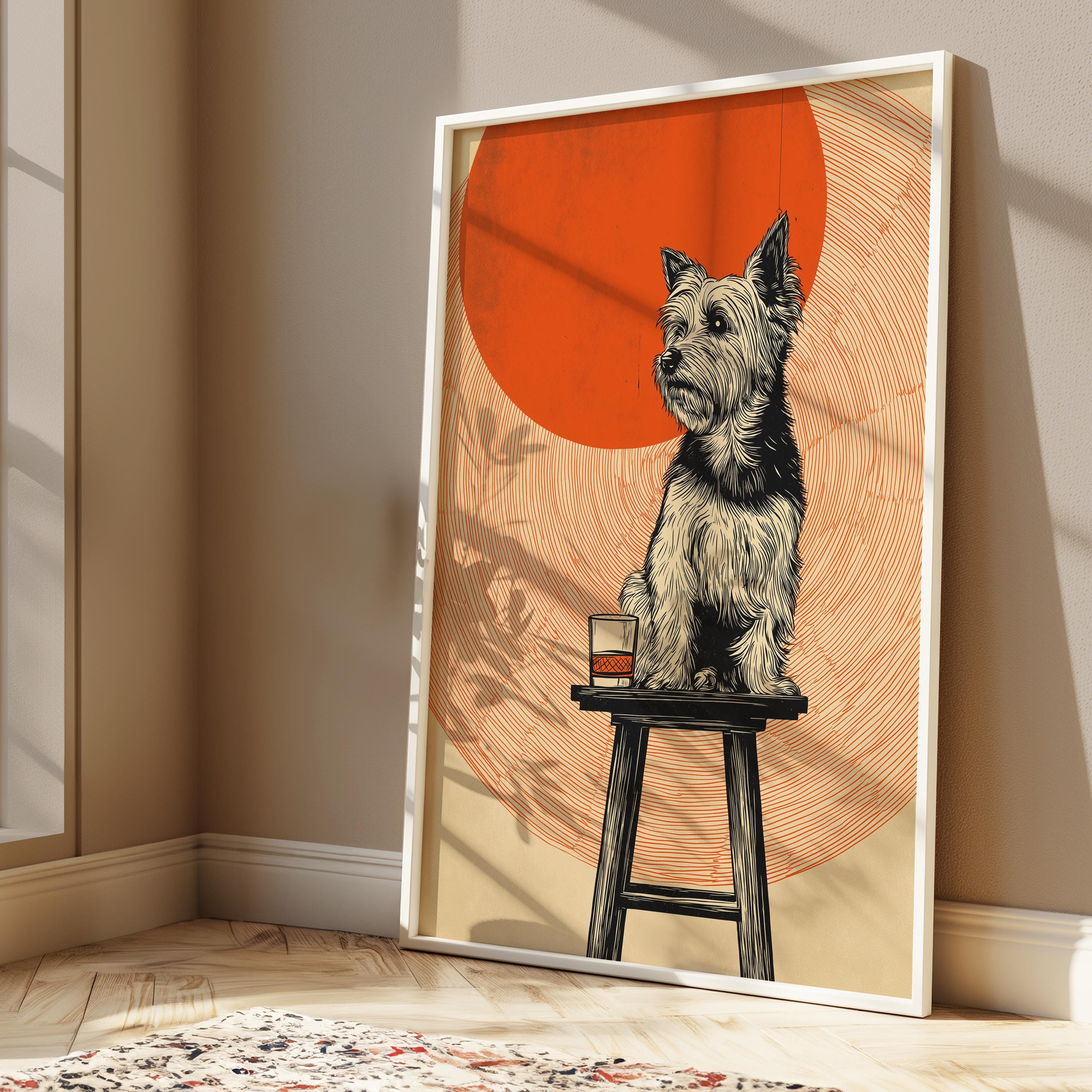 Yorkshire Terrier Print – Vintage Dog Poster | Pub Style Art & Whiskey Bar Decor